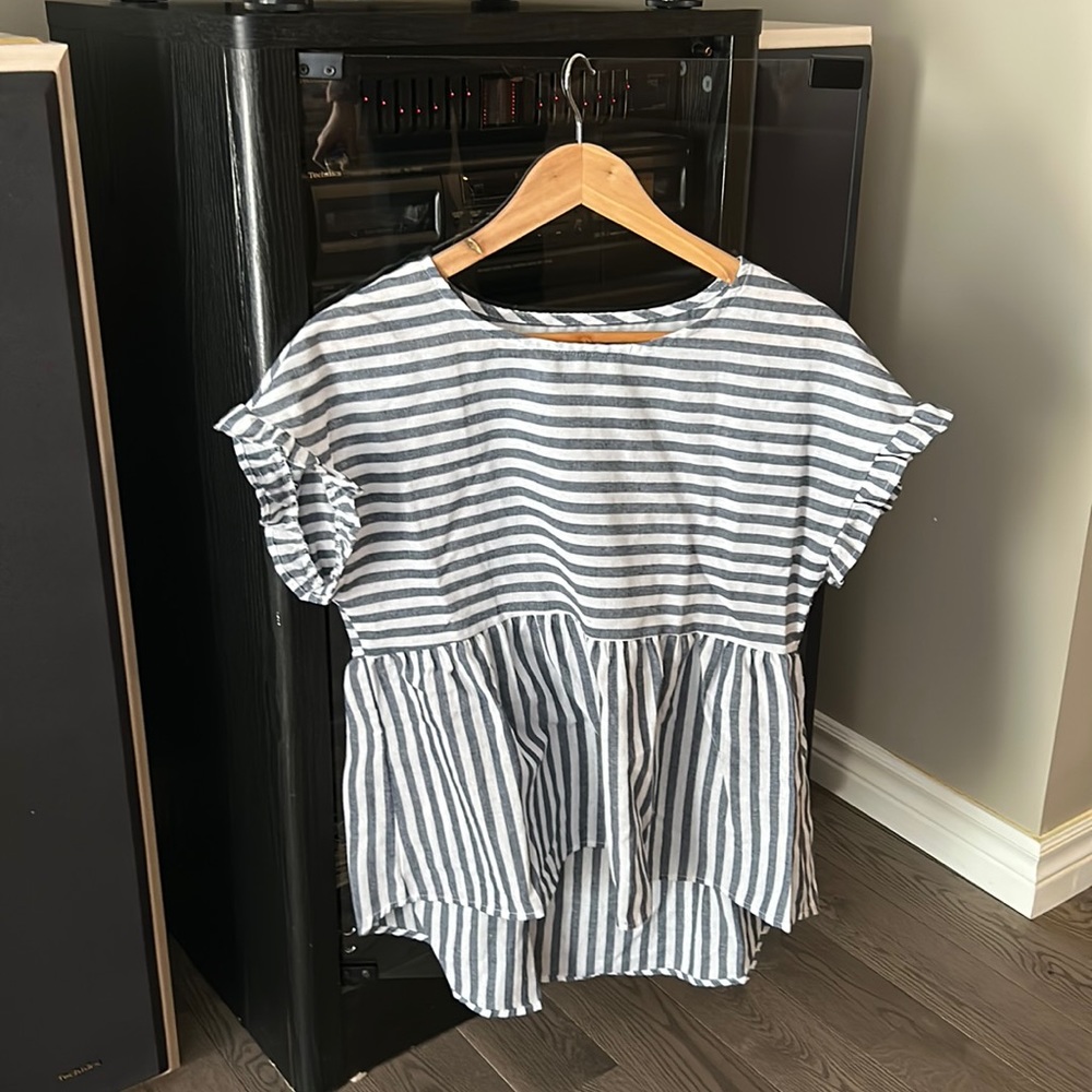 SHEIN light striped blue t-shirt